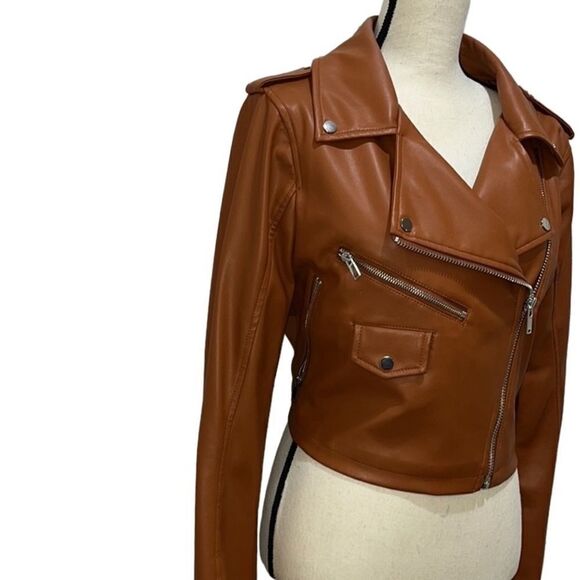 Gabi Fresh X FTF Brown Moto Jacket Size 0X/12 - Picture 3 of 12
